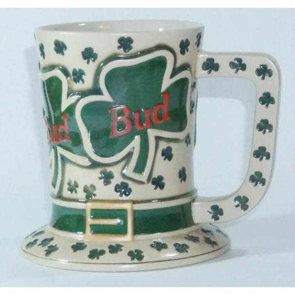 St. Patrick’s Day 1995 Budweiser Tip O Hat Stein - Picture 2 of 8